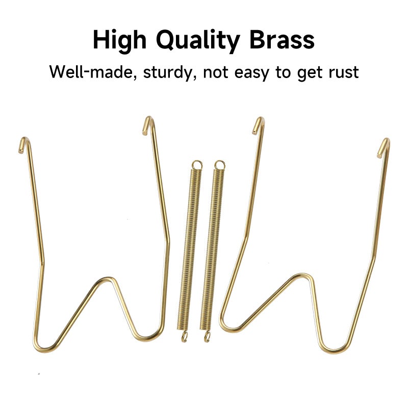 Fasunry 12 Piece Plate Hangers, 8/10/12 Inch Invisible Brass Wall Plate Hangers, Comes with 16 Piece Wall Hooks for Decorative Plates - Image 3
